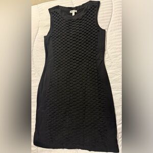 dressbarn Black Textured Mini Dress